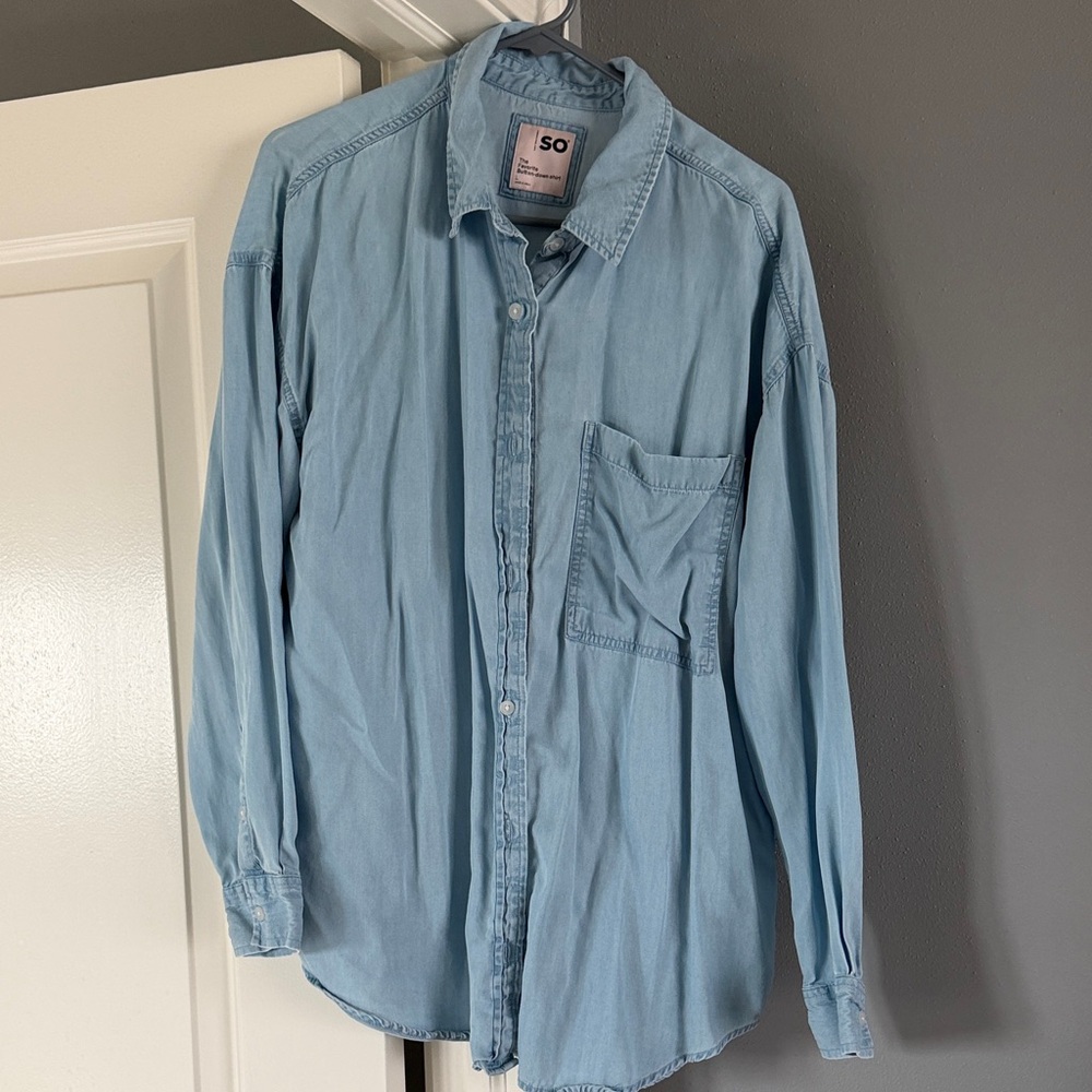 SO Light Blue Chambray Button-Down Shirt